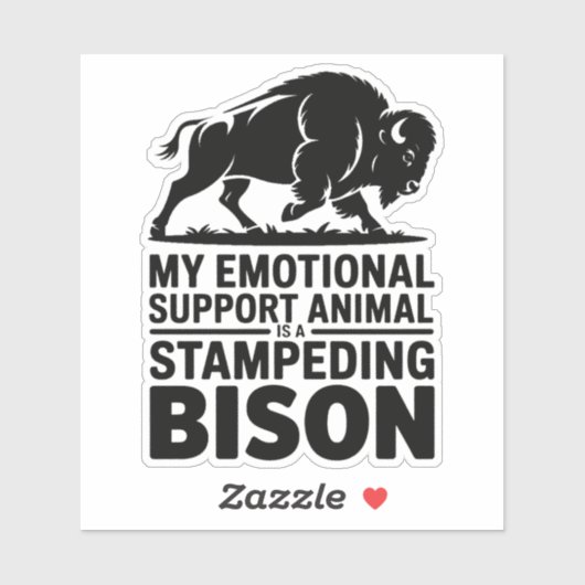 Emotional Support Bison Funny Mental Health Design シール (シート)