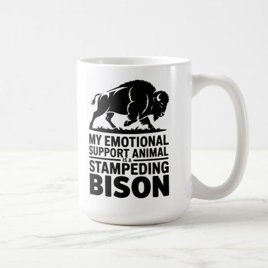Emotional Support Bison Neurodivergent Humor コーヒーマグカップ (右)