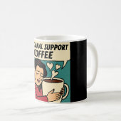 Emotional Support Coffee – Pop Art Comfort コーヒーマグカップ (正面右)