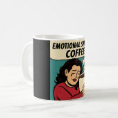 Emotional Support Coffee – Pop Art Comfort コーヒーマグカップ (正面左)
