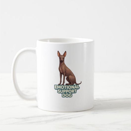 Emotional Support Dog Peruvian Inca Orchid コーヒーマグカップ (左)