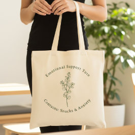 Emotional Support Funny Sage Green Mental Health トートバッグ