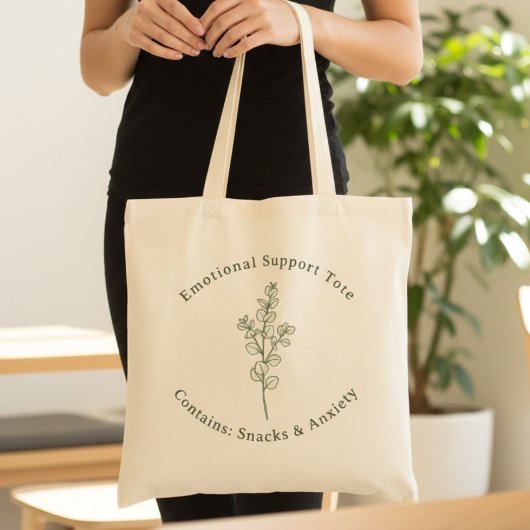 Emotional Support Funny Sage Green Mental Health トートバッグ