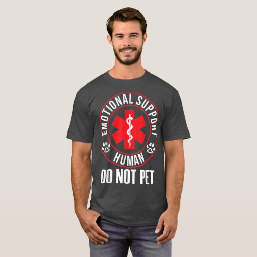 Emotional Support Human Do Not Pet Service Dog Lov Tシャツ (正面フル)