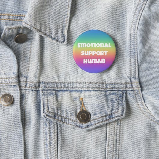 Emotional Support Human Rainbow Button 缶バッジ (インサイチュ)