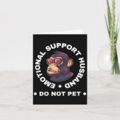 Emotional Support Husband Do Not Pet Monkey Funny カード (正面)