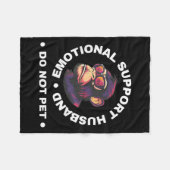 Emotional Support Husband Do Not Pet Monkey Funny フリースブランケット (正面(横))