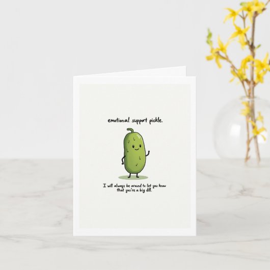 Emotional Support Pickle Card カード (黄色い花)