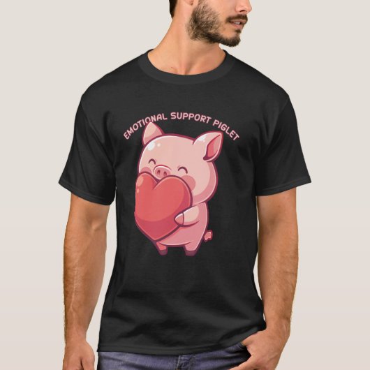 Emotional Support Piglet Cute Kawaii Pig Japanese Tシャツ (正面)