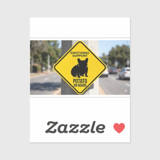 Emotional Support Potato French Bulldog Funny Caut シール (シート)