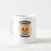 Emotional Support Samosa Funny Indian Food Sticker コーヒーマグカップ (正面左)