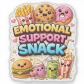 Emotional Support Snack Custom-Cut Vinyl Sticker シール (正面)