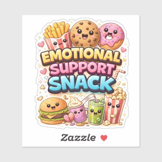 Emotional Support Snack Custom-Cut Vinyl Sticker シール (シート)
