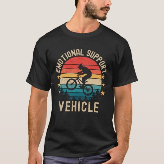 Emotional Support Vehicle - Funny Cycling  Tシャツ (正面)
