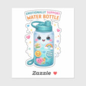 Emotional Support Water Custom-Cut Vinyl Sticker シール (シート)