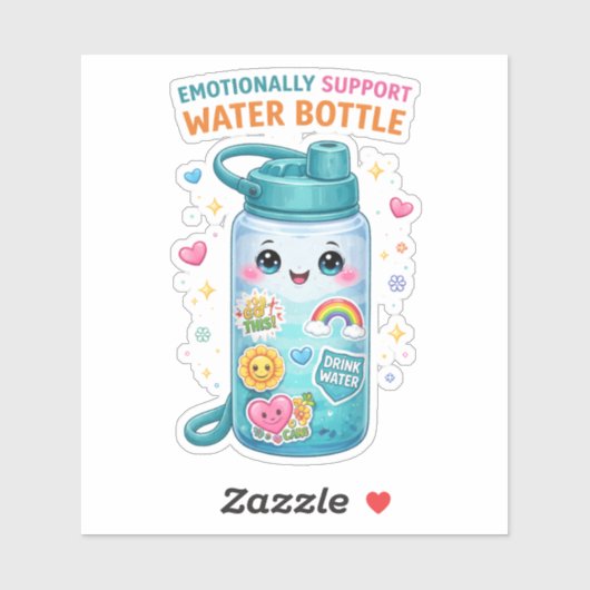 Emotional Support Water Custom-Cut Vinyl Sticker シール (シート)