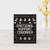 Emotional-suprt Coworker Funny Ugly Christmas Swea カード (黄色い花)