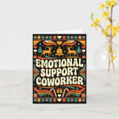 Emotional Suprt Coworker Funny Ugly Christmas Swea カード (黄色い花)