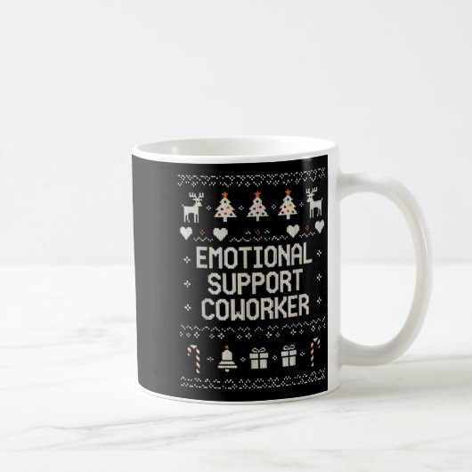 Emotional-suprt Coworker Funny Ugly Christmas Swea コーヒーマグカップ (右)