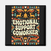 Emotional Suprt Coworker Funny Ugly Christmas Swea マグネット (正面)
