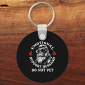 Emotional Suprt Husband Do Not Pet Funny Monkey (o キーホルダー (正面)