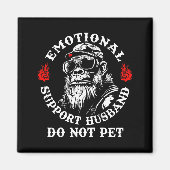 Emotional Suprt Husband Do Not Pet Funny Monkey (o マグネット (正面)