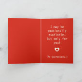 Emotionally Available (Sometimes) Funny Valentine シーズンカード (内部)