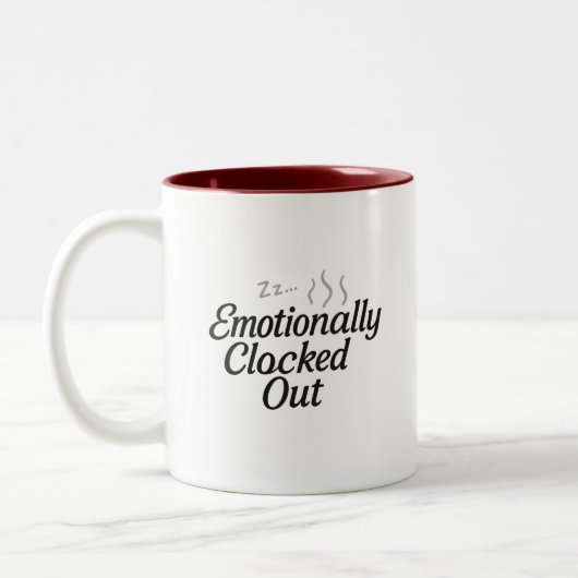 Emotionally Clocked Out Mug ツートーンマグカップ (左)
