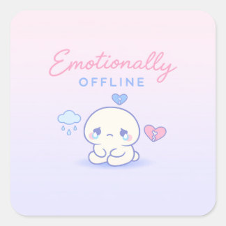 Emotionally Offline Aesthetic Introvert スクエアシール
