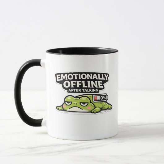 Emotionally Offline After Talking Frog Design マグカップ (左)