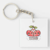Emotionally Red Cherry Acrylic Keychains キーホルダー (正面)