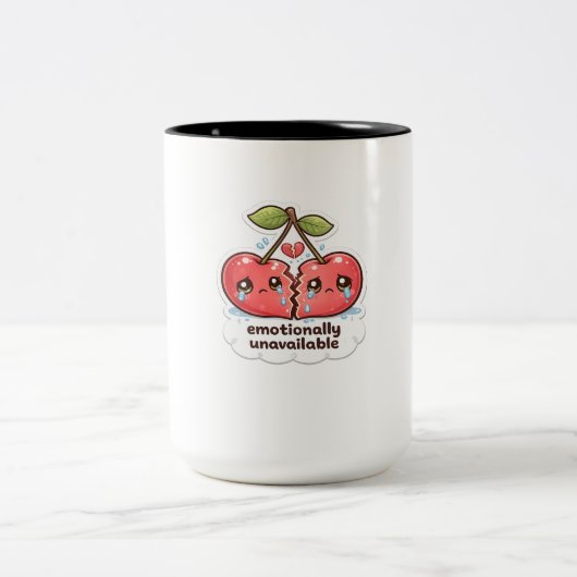 Emotionally Red Cherry Mugs ツートーンマグカップ (中央)