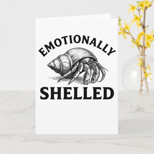 Emotionally Shelled Funny Hermit Crab カード (黄色い花)