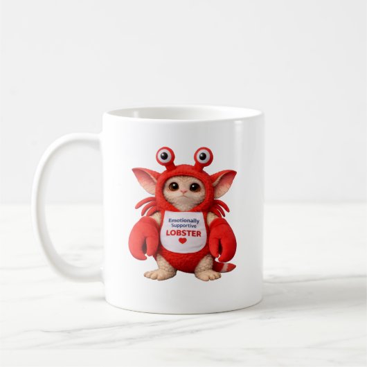 Emotionally Supportive Lobster Mug コーヒーマグカップ (左)