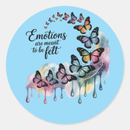 Emotions Are Meant to Be Felt – Butterfly Sticker ラウンドシール