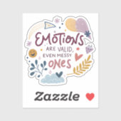 Emotions Are Valid Sticker — Inspirational Laptop, シール (シート)