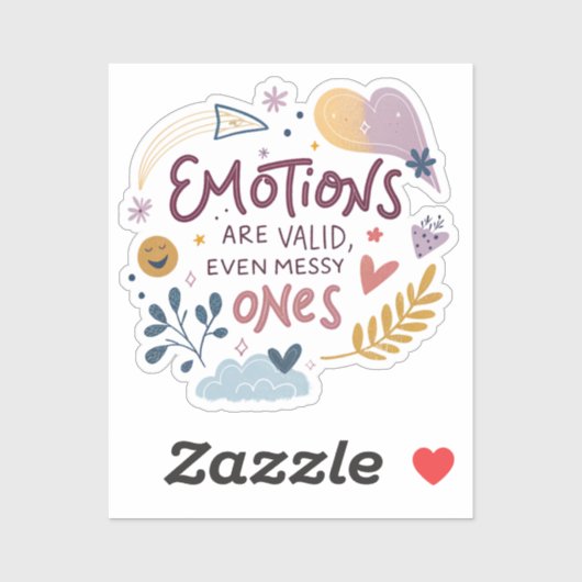 Emotions Are Valid Sticker — Inspirational Laptop, シール (シート)