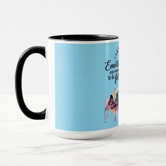 Emotions in Flight Watercolor Butterfly Mug マグカップ (左)