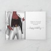 EMP化する黒人女性の「女の子」ボス誕生日カード 招待状 (内部)