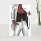 EMP化する黒人女性の「女の子」ボス誕生日カード 招待状 (裏面)