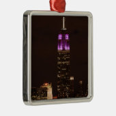 Emp St建物イン紫と白01 メタルオーナメント (右)