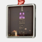 Emp St建物イン紫と白01 メタルオーナメント (左)