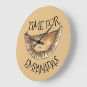 Empanadas Latin スペインの Pastry Foodの時間 ラージ壁時計 (傾斜)