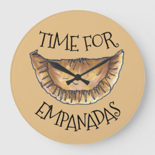 Empanadas Latin スペインの Pastry Foodの時間 ラージ壁時計