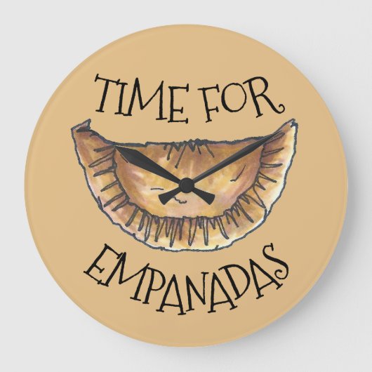 Empanadas Latin スペインの Pastry Foodの時間 ラージ壁時計 (正面)