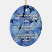 Empathウォリアー前向きル引用文勇気付けられる セラミックオーナメント (右)