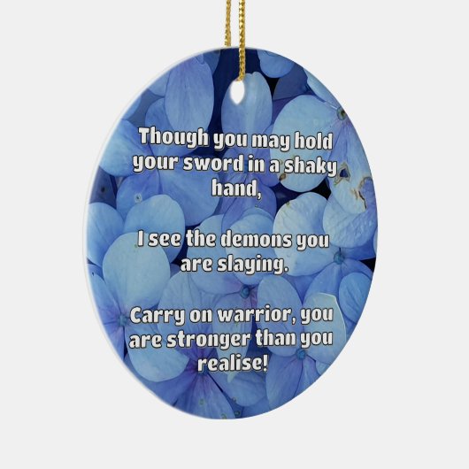 Empathウォリアー前向きル引用文勇気付けられる セラミックオーナメント (右)