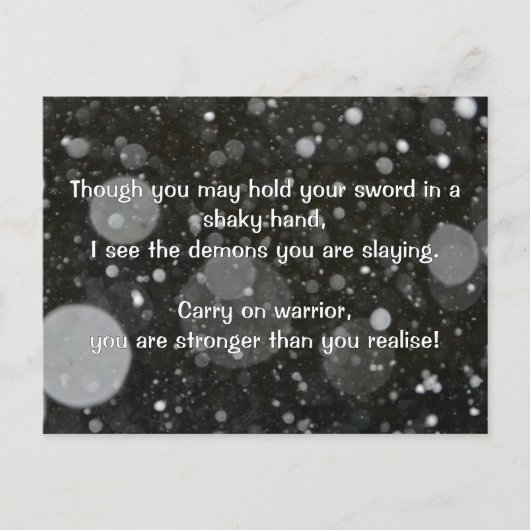 Empathウォリアー前向きル引用文勇気付けられる ポストカード (正面)