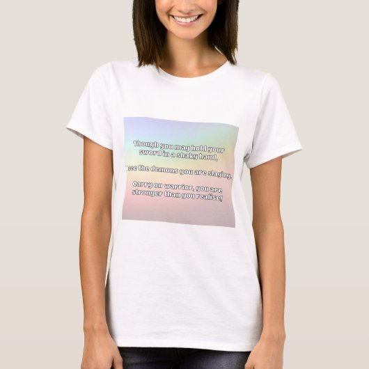 Empathウォリアー前向きル引用文勇気付けられる Tシャツ (正面)