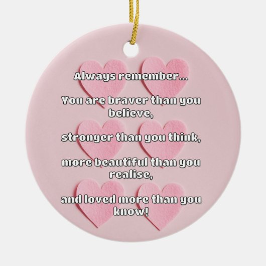 Empathブレイブリー前向き勇気付けられる引用文 セラミックオーナメント (正面)